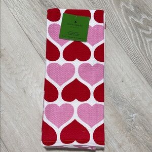 Kate Spade set of 3 kitchen towels NWT hearts and polka dots